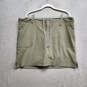 REI Women Skirt 16 Green Solid Logo‎ Casual Nylon & Spandex